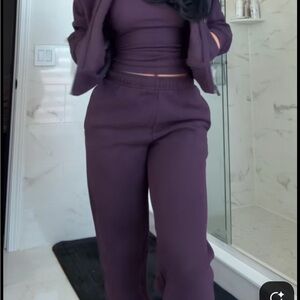 Aritzia Plum Track Pants and Jacket Set